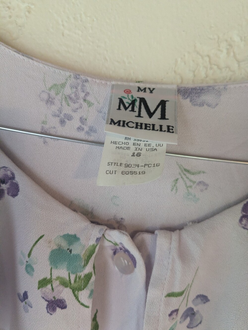 My Michelle Lilac Floral Button-Front Top